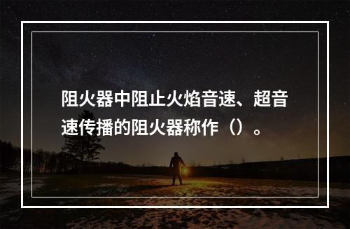 阻火器中阻止火焰音速、超音速传播的阻火器称作（）。