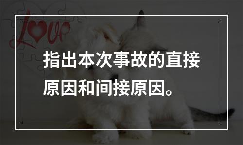 指出本次事故的直接原因和间接原因。