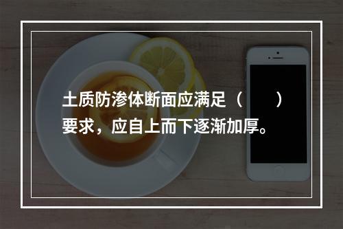 土质防渗体断面应满足（　　）要求，应自上而下逐渐加厚。