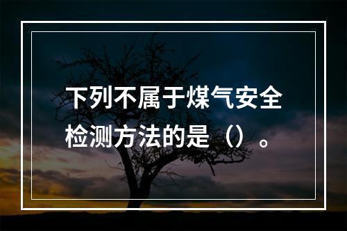 下列不属于煤气安全检测方法的是（）。