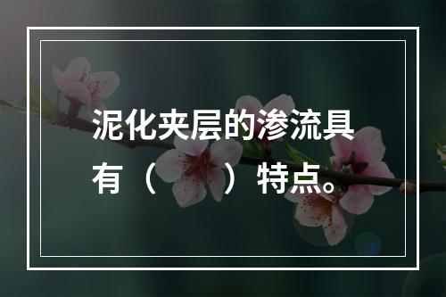 泥化夹层的渗流具有（　　）特点。