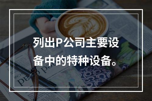 列出P公司主要设备中的特种设备。