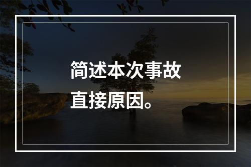 简述本次事故直接原因。