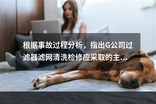 根据事故过程分析，指出G公司过滤器滤网清洗检修应采取的主要安