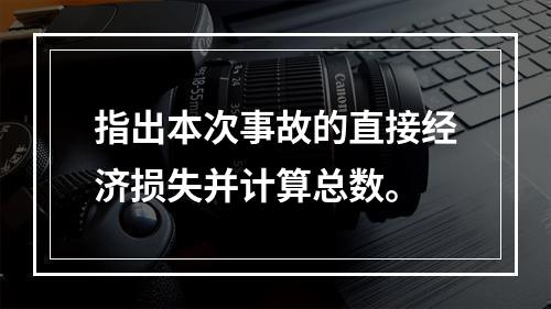 指出本次事故的直接经济损失并计算总数。