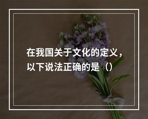 在我国关于文化的定义，以下说法正确的是（）