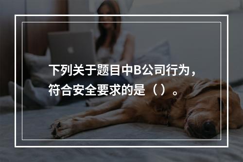 下列关于题目中B公司行为，符合安全要求的是（	）。