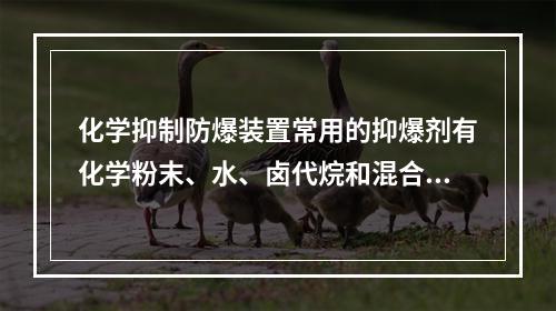 化学抑制防爆装置常用的抑爆剂有化学粉末、水、卤代烷和混合抑爆