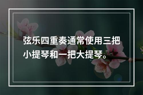 弦乐四重奏通常使用三把小提琴和一把大提琴。