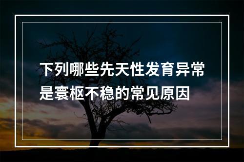 下列哪些先天性发育异常是寰枢不稳的常见原因