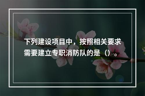 下列建设项目中，按照相关要求需要建立专职消防队的是（）。