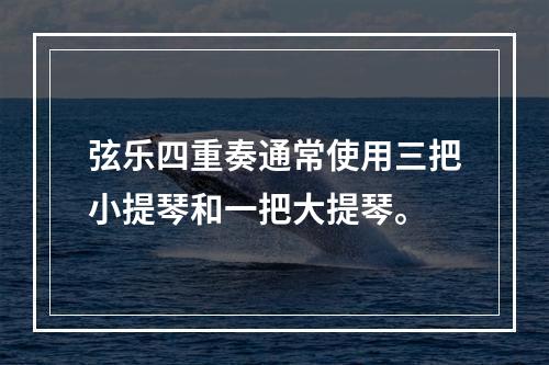 弦乐四重奏通常使用三把小提琴和一把大提琴。