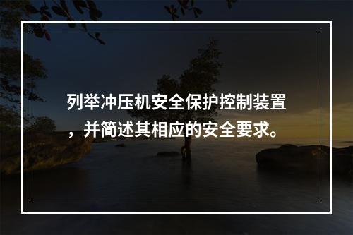 列举冲压机安全保护控制装置，并简述其相应的安全要求。