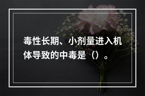 毒性长期、小剂量进入机体导致的中毒是（）。