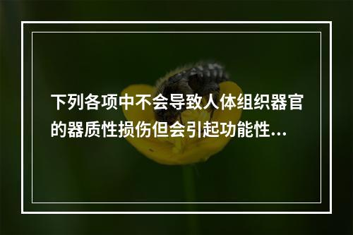 下列各项中不会导致人体组织器官的器质性损伤但会引起功能性改变