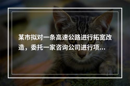 某市拟对一条高速公路进行拓宽改造，委托一家咨询公司进行项目的