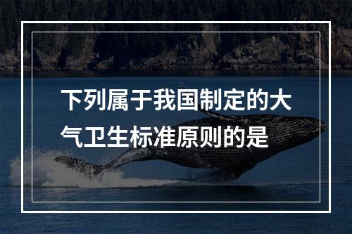 下列属于我国制定的大气卫生标准原则的是