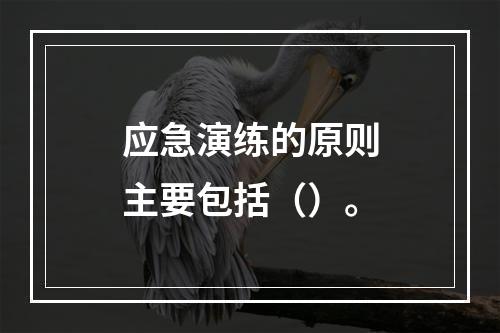 应急演练的原则主要包括（）。