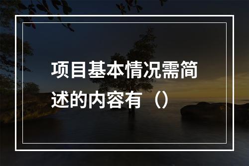 项目基本情况需简述的内容有（）