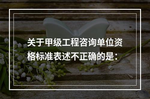 关于甲级工程咨询单位资格标准表述不正确的是：