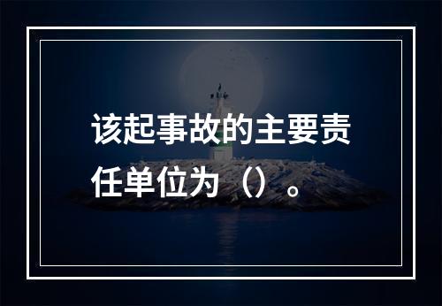 该起事故的主要责任单位为（）。