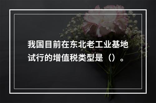 我国目前在东北老工业基地试行的增值税类型是（）。