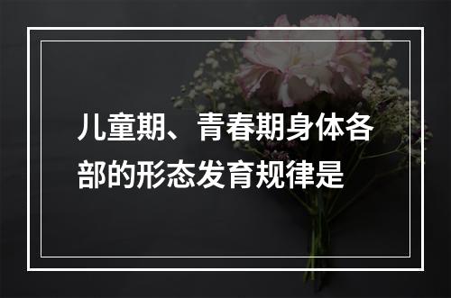 儿童期、青春期身体各部的形态发育规律是