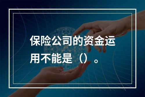 保险公司的资金运用不能是（）。