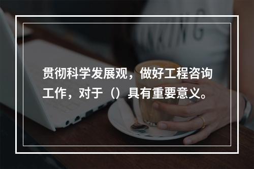 贯彻科学发展观，做好工程咨询工作，对于（）具有重要意义。