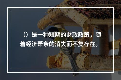 （）是一种短期的财政政策，随着经济萧条的消失而不复存在。