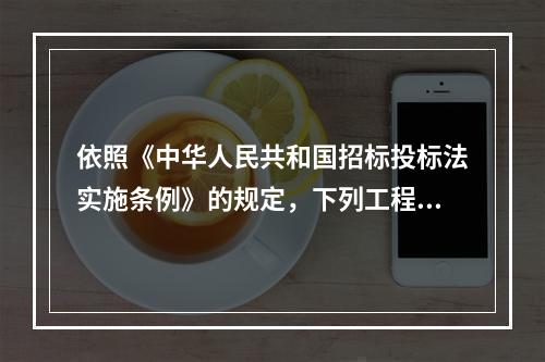 依照《中华人民共和国招标投标法实施条例》的规定，下列工程项目