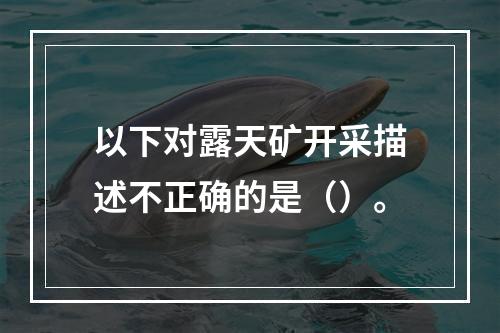 以下对露天矿开采描述不正确的是（）。