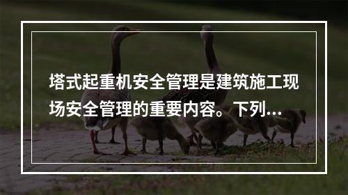 塔式起重机安全管理是建筑施工现场安全管理的重要内容。下列关于