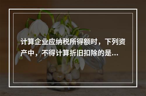 计算企业应纳税所得额时，下列资产中，不得计算折旧扣除的是（　