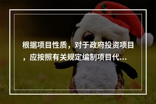 根据项目性质，对于政府投资项目，应按照有关规定编制项目代建制