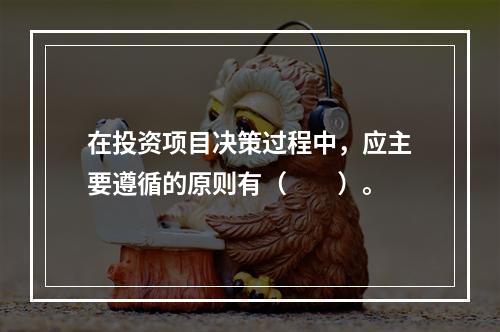 在投资项目决策过程中，应主要遵循的原则有（　　）。