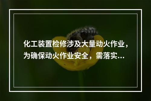 化工装置检修涉及大量动火作业，为确保动火作业安全，需落实有关