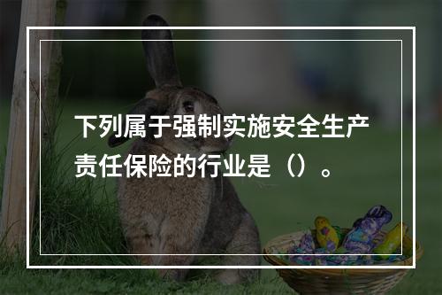 下列属于强制实施安全生产责任保险的行业是（）。