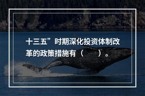 十三五”时期深化投资体制改革的政策措施有（　　）。