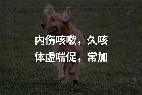 内伤咳嗽，久咳体虚喘促，常加