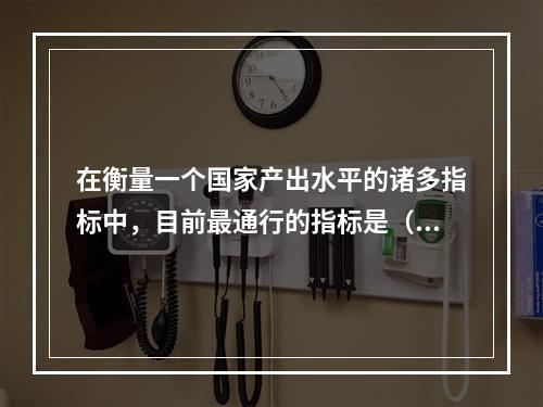 在衡量一个国家产出水平的诸多指标中，目前最通行的指标是（）。