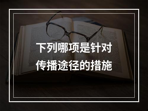 下列哪项是针对传播途径的措施