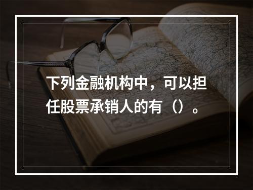 下列金融机构中，可以担任股票承销人的有（）。