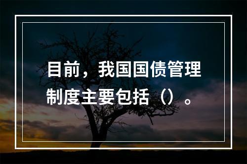 目前，我国国债管理制度主要包括（）。