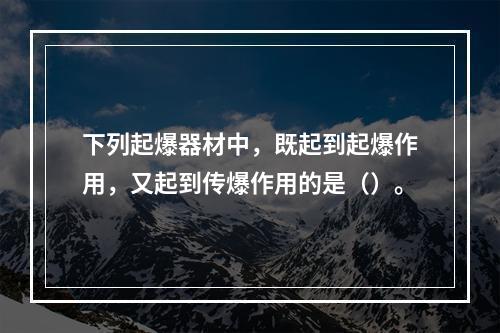 下列起爆器材中，既起到起爆作用，又起到传爆作用的是（）。