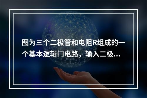 图为三个二极管和电阻R组成的一个基本逻辑门电路，输入二极管的