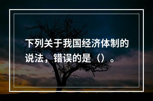 下列关于我国经济体制的说法，错误的是（）。