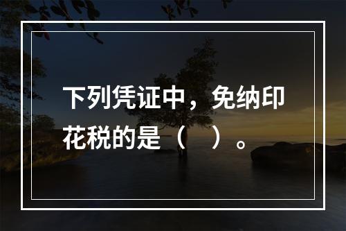 下列凭证中，免纳印花税的是（　）。