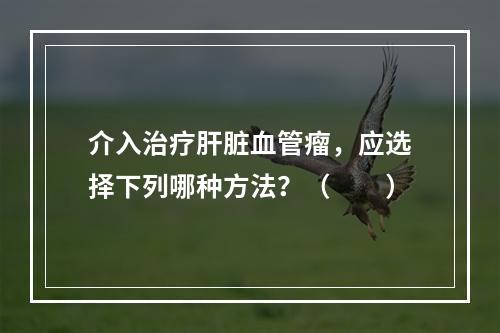 介入治疗肝脏血管瘤，应选择下列哪种方法？（　　）