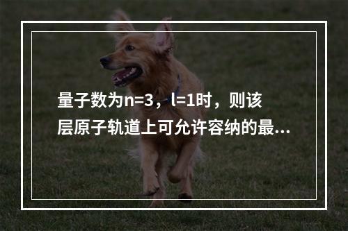 量子数为n=3，l=1时，则该层原子轨道上可允许容纳的最多